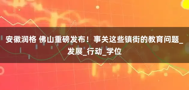 安徽润格 佛山重磅发布！事关这些镇街的教育问题_发展_行动_学位